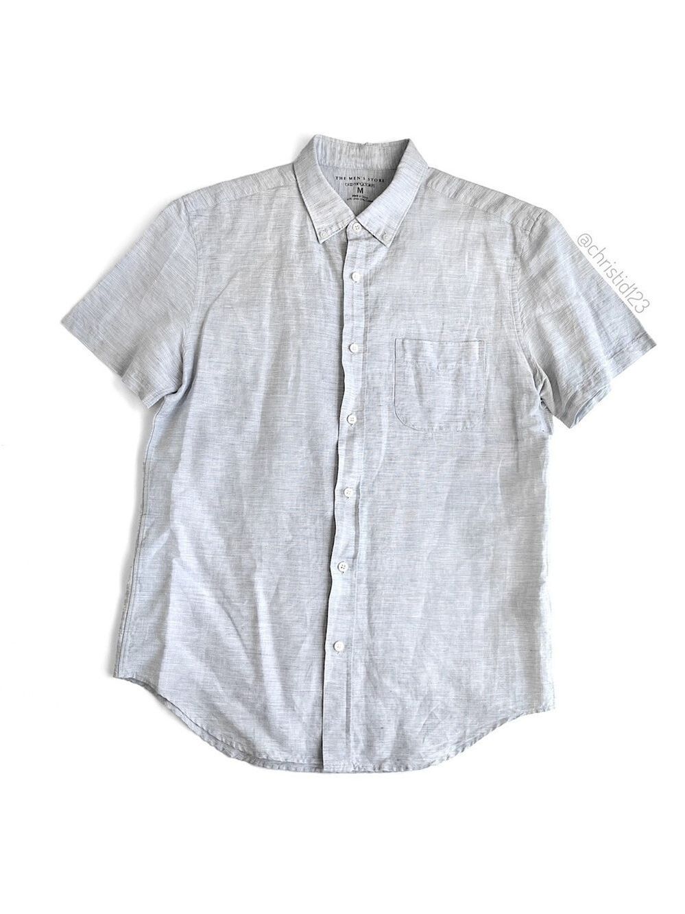 Bloomingdale's The Men's Store Short Sleeve Linen Blend Button Down Shirt